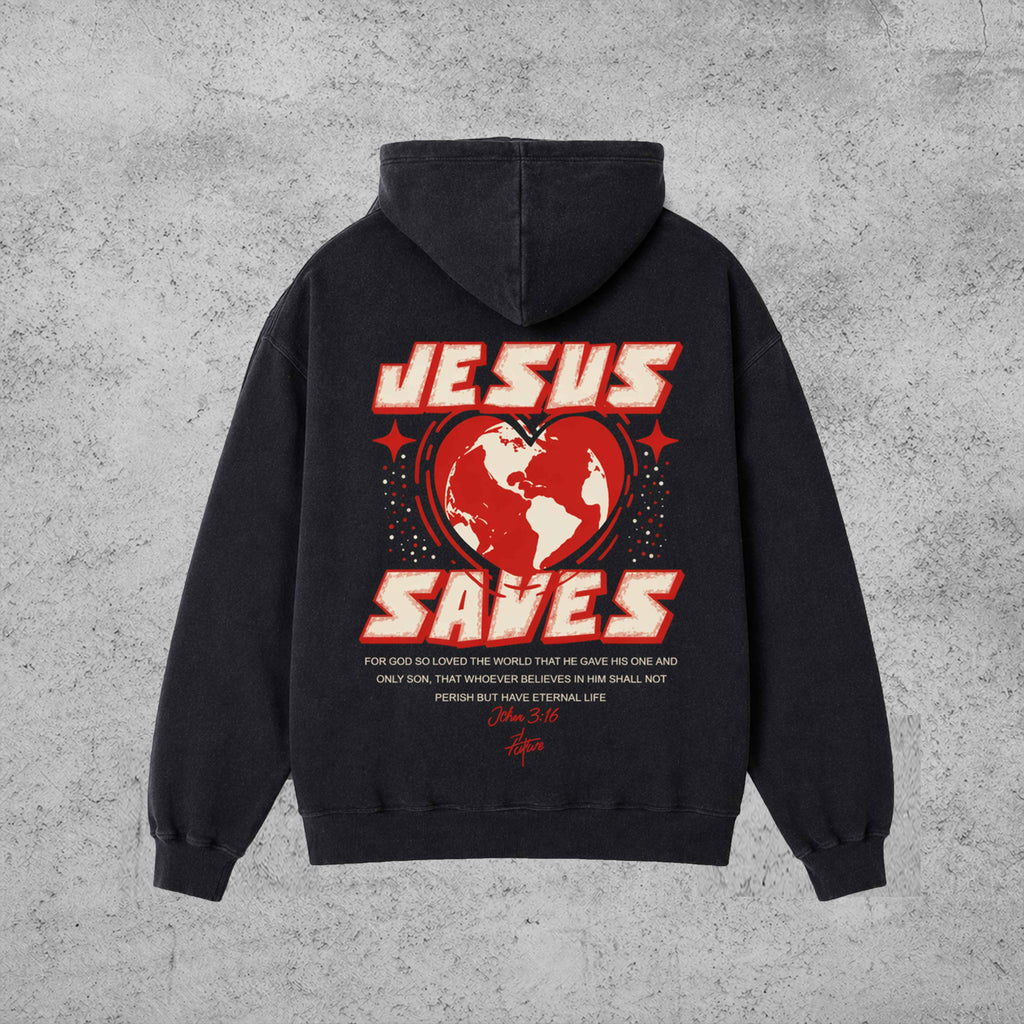 Jesus Saves Zipped Hoodie